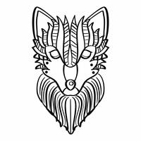 Wolf Coloring Page vector