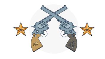 crossed six shooters clip art