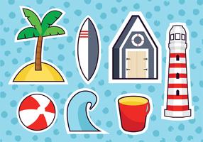 Pack de vectores de playa Papercraft