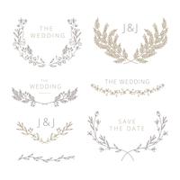 Colección de elementos de la boda vector