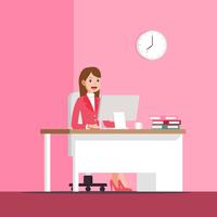 Business Woman Pink Vector