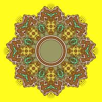 Mandala Decorative Ornaments Yellow Background Vector