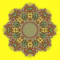 Adornos decorativos Mandala Fondo amarillo Vector