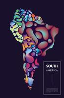 Diseño moderno del vector del mapa de Suramérica