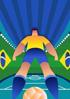 Brazil World Cup Soccer Player Standing Poses vector