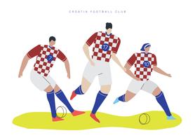 Ilustración de personaje de Vector de jugador de fútbol de Copa Mundial de Croacia