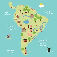Súper colorido mapa de América del sur vector