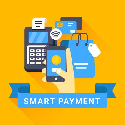 Smart Payment With Mobile Illustration