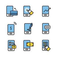 Outlined Set Of Payment Icons vector