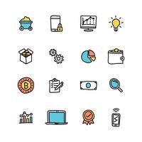 Doodled Set Of Data Mining Icons vector