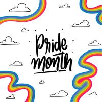 Cute Rainbows And Lettering About Pride Month vector