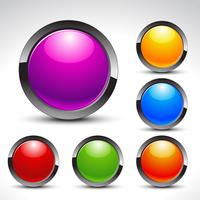 shiny web buttons vector set