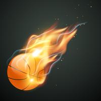 ilustración de baloncesto ardiente vector