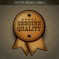 vector genuine leather label