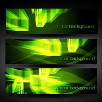 banner abstracto vector verde set 4