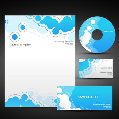 vector set of business template in blue color