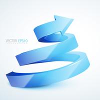 blue 3d sprial arrow vector