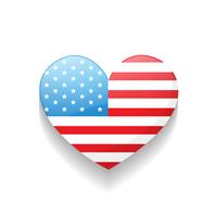 american independence day heart vector