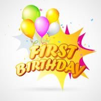 illustration of first birthday blast  vector