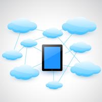 tablet and cloud vector