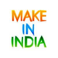 make in india message in indian tri colors of flag vector