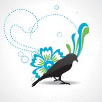 vector silhouette of bird with beautiful artwork