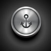 metallic anchor icon vector