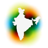 mapa colorido de la india vector