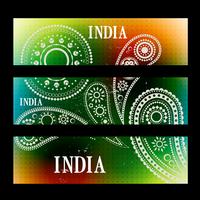 set of indian headers vector