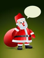 santa claus with gift bag vector