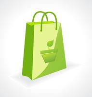 green bag with ecology symbol vector