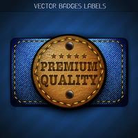 jeans leather label vector