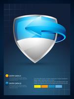 shield with arrow infographic template  vector