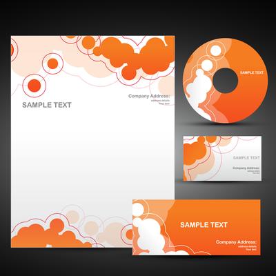 vector orange template set