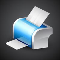 blue printer icon vector