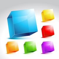 Collection of colorful cube vector