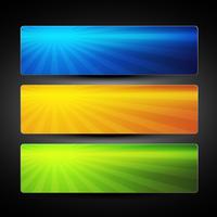 conjunto de vectores de tres colores banner