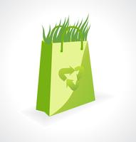 bolsa verde con el símbolo de la ecología vector