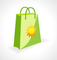 green bag with ecology symbol vector