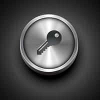 metallic key icon vector