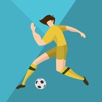 Flat Australia Soccer Player  Prepare to Shoot Vector Illustration