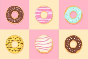 desenho de donut com personagens fofinhos 6730367 Vetor no Vecteezy