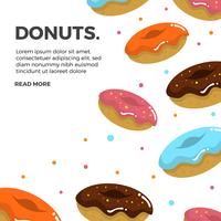 Donuts cayendo colorido plano con ilustración de Vector de fondo blanco