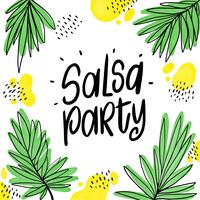 Tropical Background With Leaves And Hand Lettering vector