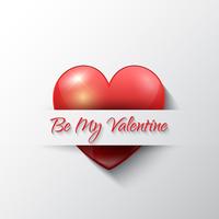 Valentine's Day background with heart vector