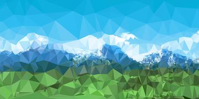 Mountain landscape background with low poly design vector