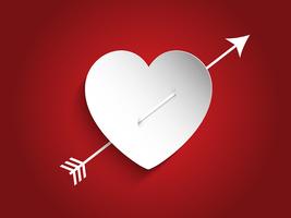 Diseño del corazón con la flecha vector