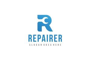 logo de reparación-r vector