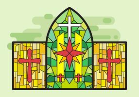 Stained Glass Window Vector Illustration