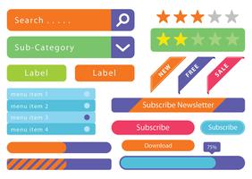 Wireframe Elements, botones web vector